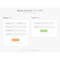 Signup and Login Page PSD