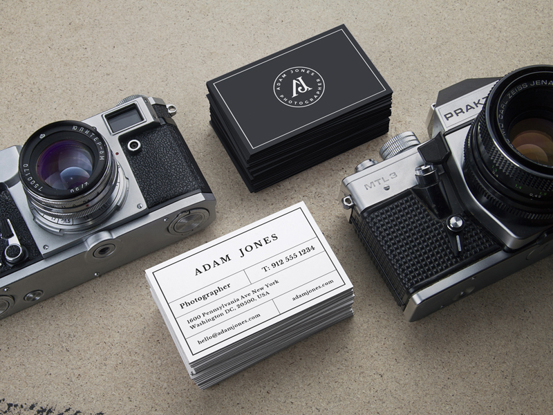 Vintage Cameras & B-Cards MockUp