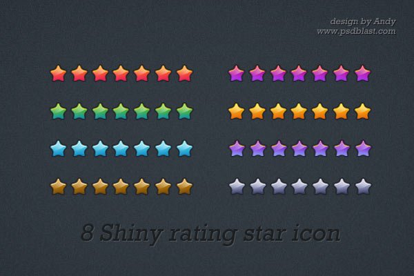 Shiny Multicolor Rating Star Icon