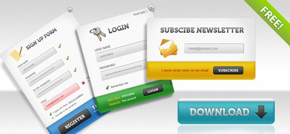 UI PSD Pack Sign Up Forms