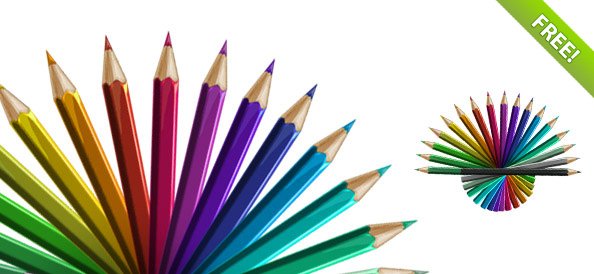 Free PSD Colored Pencils Graphics