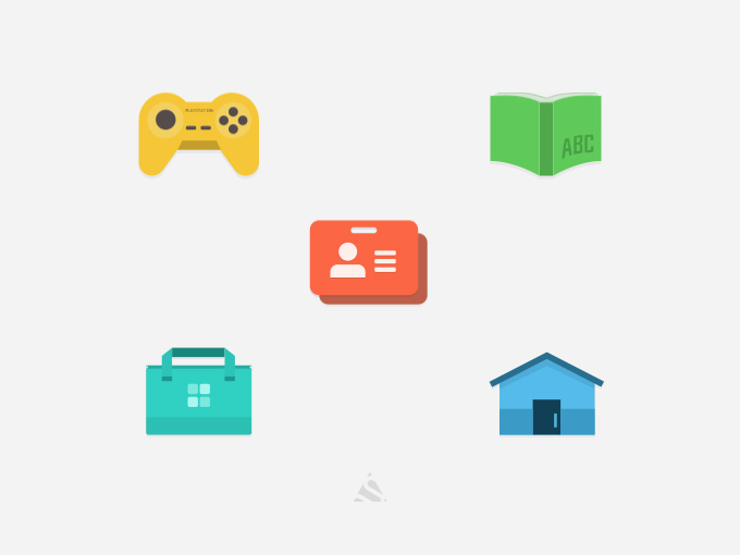 Flat Icon With PSD