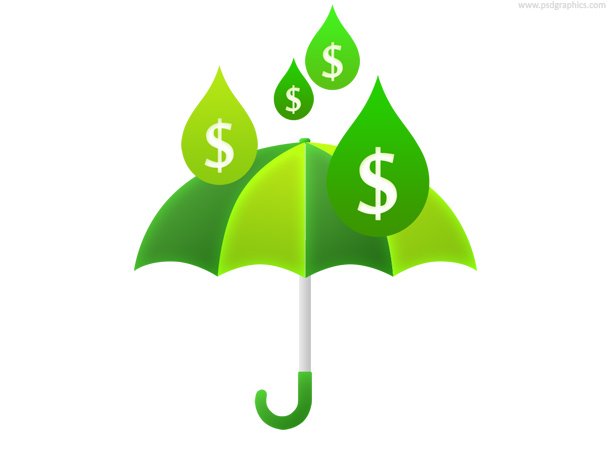 Money Rain And Umbrella 