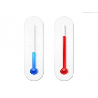 Winter And Summer Thermometers Icon 