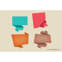 Abstract Origami Speech Bubble Icon 