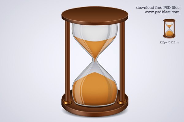 Sand Timer Icon, Hourglass Icon PSD