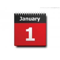 January 1, Calendar Icon