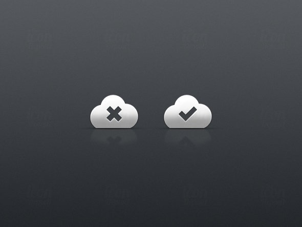 Tick and Cross Cloud Icons