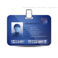 Name Tag Icon, Blue Identification Card 