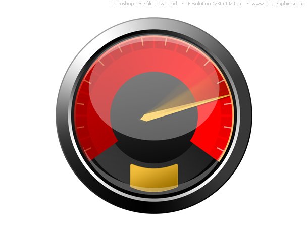 PSD Red Speedometer Icon
