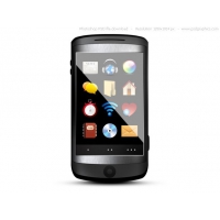 PSD Mobile Phone, Black Cellphone Icon