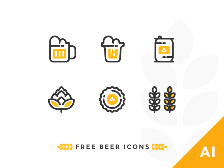 OUTLINE BEER ICONS SET