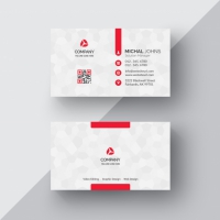 White Business Card With Red Details