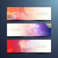 Abstract Colorful Watercolor Banners