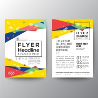 Colorful Brochure With Triangular Shapes