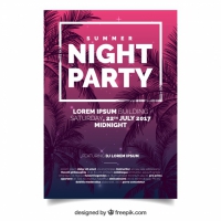 Summer Party Brochure With Palm Trees 