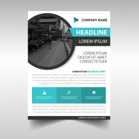 Business Flyer Template With Circular Shape