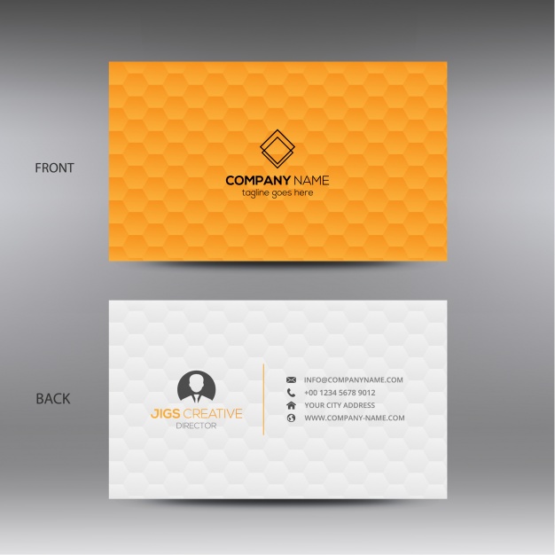 Orange And White Business Card 