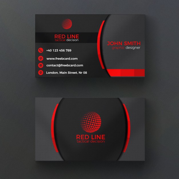 Corporate Red And Black Business Card