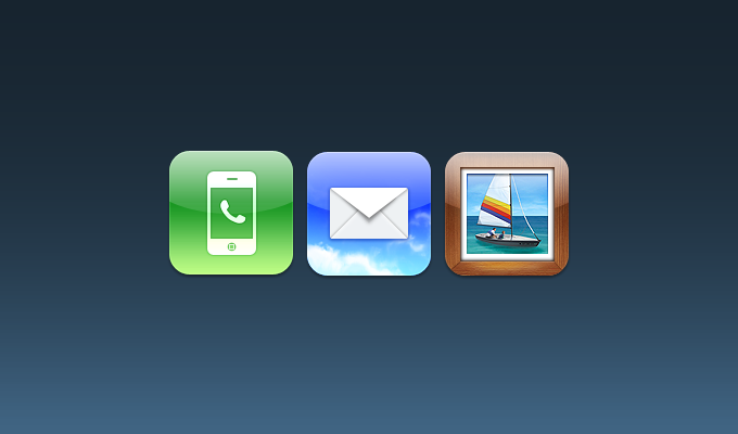 Phone, Mail, Photos iOS Icons