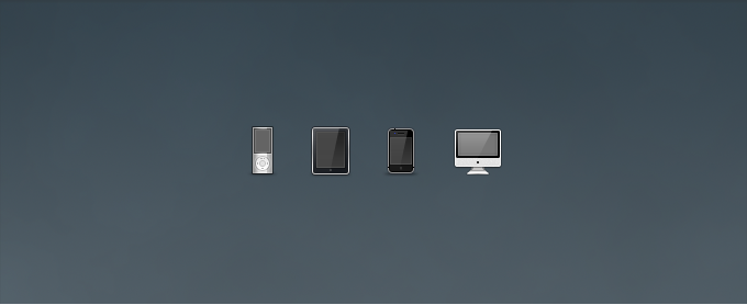 iPod, iPad, iPhone, and iMac Icons