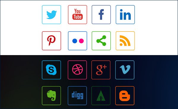 Social Media Line Icons