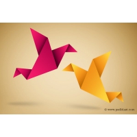 Paper Bird Icon, Origami Symbolic