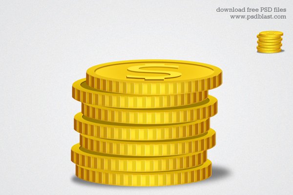 Gold Coin Icon, Financial graphic