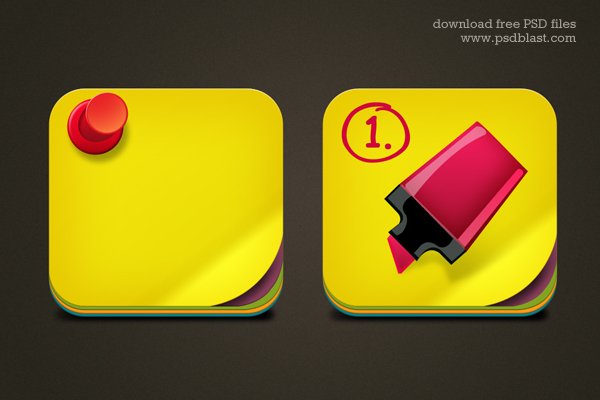 Free Download Sticky Note Icon PSD for Mac