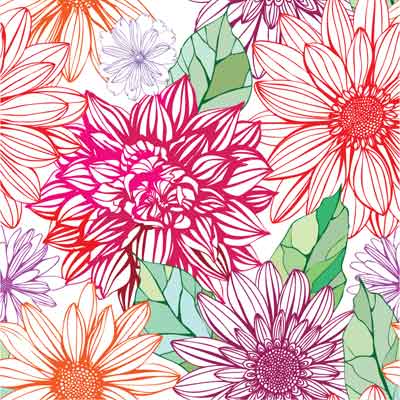 Floral seamless pattern Vector Flowers