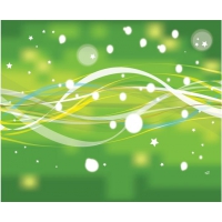 Abstract Green Nature Line with Stars