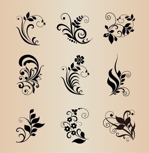 Vector Collection of Floral Elements for Design