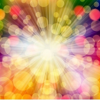 Colorful Bokeh Light with Star Burst Background
