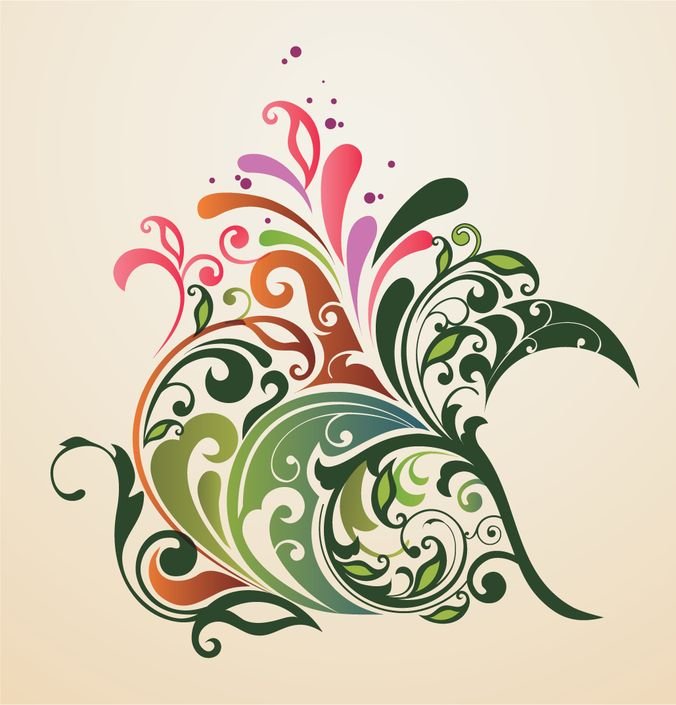 Abstract Design Floral Ornament Background