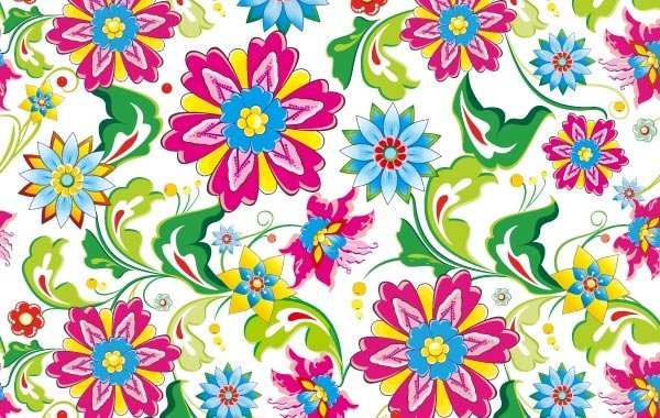 Showy Seamless Floral Vector Art Backdrop Background