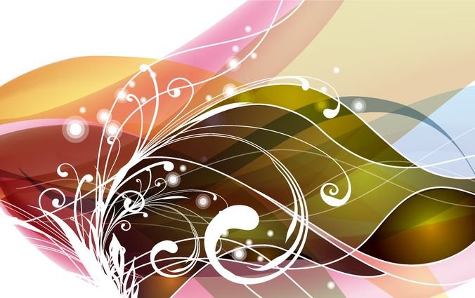 Abstract Swirl Floral Vector Art