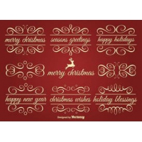 Vector Holiday Ornament Text Frames