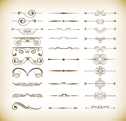 Vector Set of Calligraphic Design Decor Elements