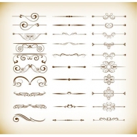 Vector Set of Calligraphic Design Decor Elements