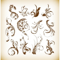 Swirl Floral Graphics Vector Set
