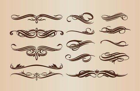 Calligraphic Elements Vector Set for Design