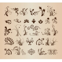 Various Floral Element Vector Collection