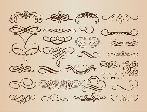 Calligraphic Vintage Design Elements