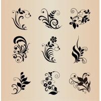 Vector Collection of Floral Elements for Design