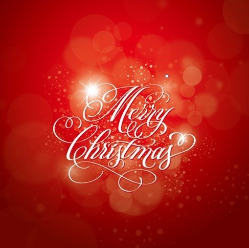 Christmas Calligraphy Red Background