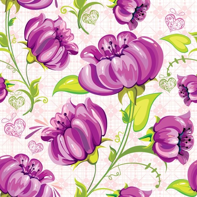 Abstract Flowers Seamless Background