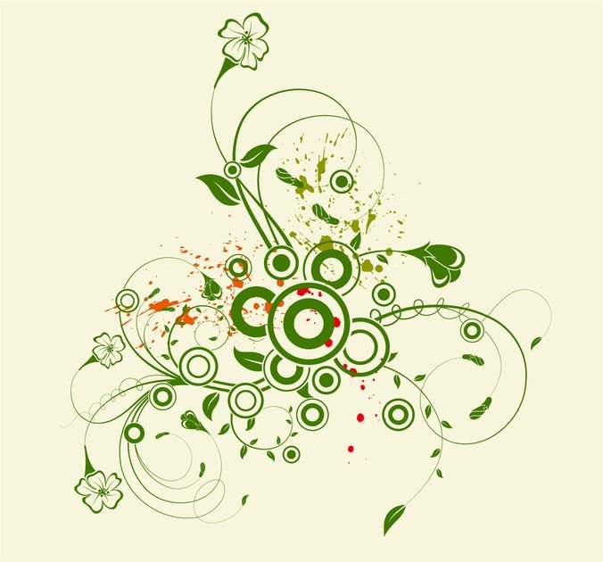 Abstract Green Floral