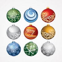 Christmas Balls Ornaments Vector Set (Free)