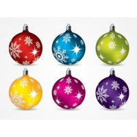Christmas Balls Ornaments Vector Clip Art (Free)