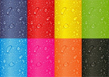 Colored Water Droplets